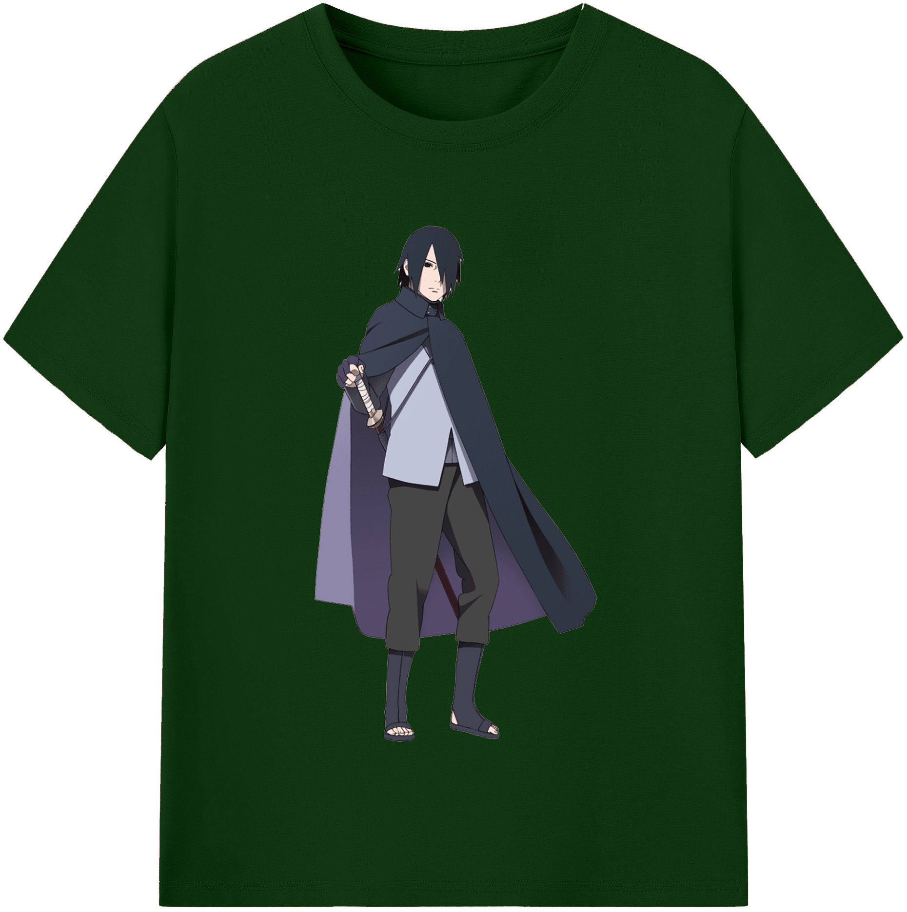 （画像用） NARUTO -ナルト- うちは サスケ Uchiha Sasuke 綿100％半袖Tシャツ（フロントプリント）